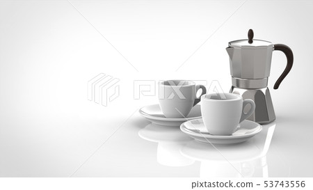 Espresso cup and kettle right Espresso cup and kettle right 53743556