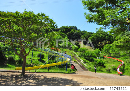 Yokohama City: Kanazawa Nature Park's children's playground, roller slide and fresh greenery Yokohama City: Kanazawa Nature Park's children's playground, roller slide and fresh greenery 53745311