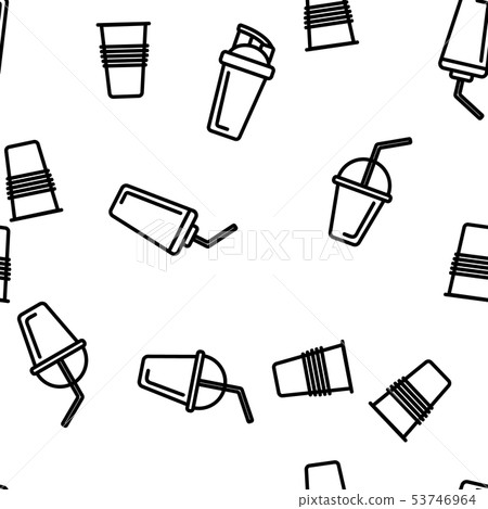 Disposable Plastic Cup Linear Vector Seamless Pattern Disposable Plastic Cup Linear Vector Seamless Pattern 53746964