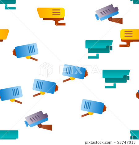 Modern Security Cameras Vector Seamless Pattern 53747013