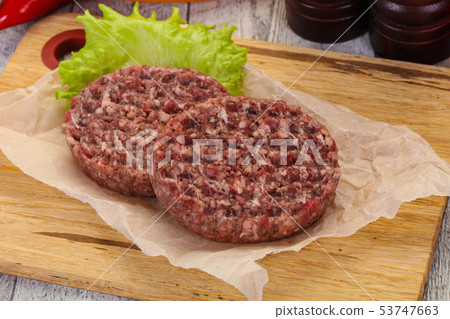 Raw burger cutlet Raw burger cutlet 53747663