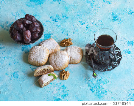 Maamoul - arabic homemade cookies with walnuts. 53748544