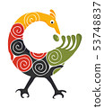 Pan African colors Adinkra symbol Sankofa Bird isolated. Adinkra Folk art imitation vector 53748837