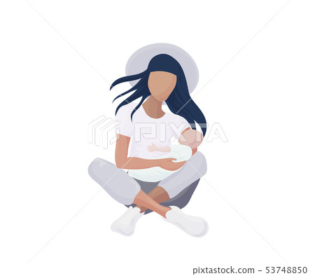 Young mother with baby. 53748850
