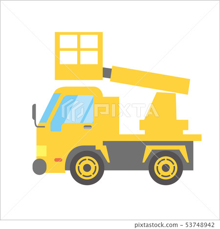 Illustration of a working car Automotive | Aerial work vehicle | Deformation, comic, anime style vector data 53748942
