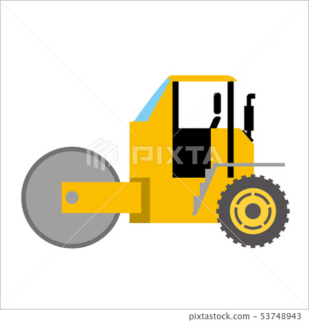 Illustration of a working car Automotive | Road roller car | Deformation/Comic/Anime style vector data 53748943