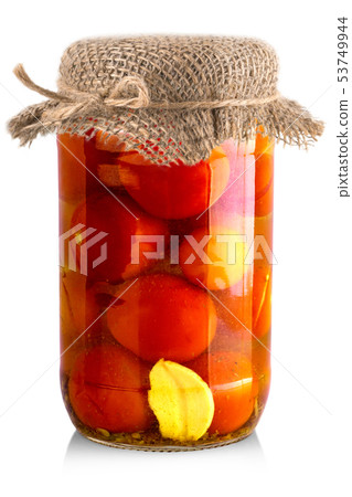 The pickled red and yellow tomato in glass The pickled red and yellow tomato in glass 53749944