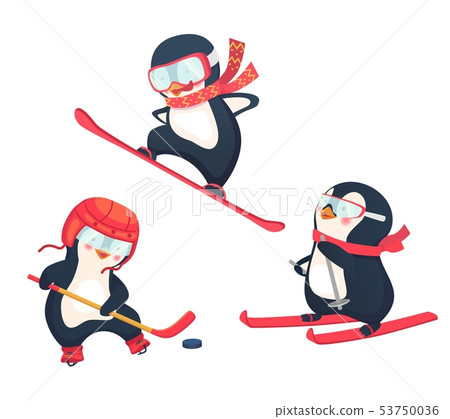 active penguins in winter concept active penguins in winter concept 53750036
