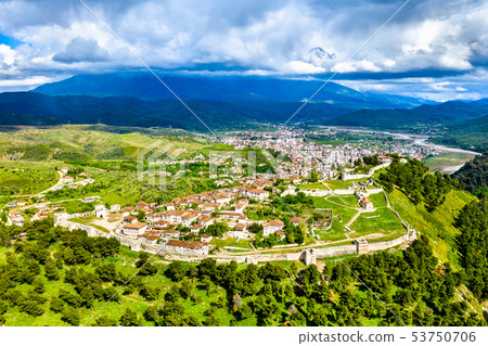 Aerial view of Berat Castle in Albania 53750706