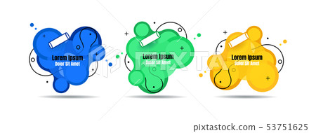 Set abstract colorful liquid geometric for banner 53751625