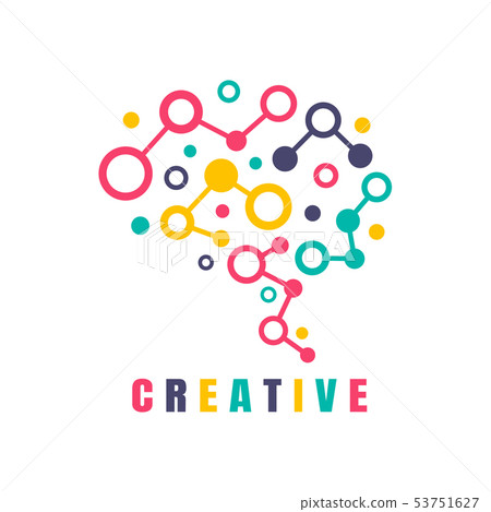 Brain creative idea colorful. Geometric structure 53751627