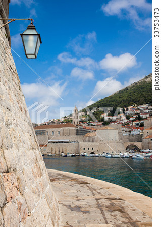 Dubrovnik city old port marina and fortifications Dubrovnik city old port marina and fortifications 53753473
