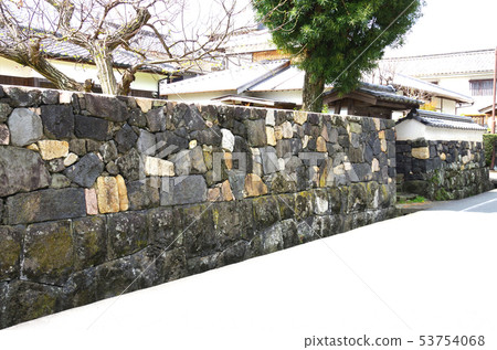 茨城縣城鎮武士住宅的建設的石垣 茨城縣城鎮武士住宅的建設的石垣 53754068