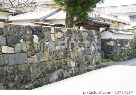 石垣和Sak市城鎮武士住宅的建設的大門 石垣和Sak市城鎮武士住宅的建設的大門 53754134