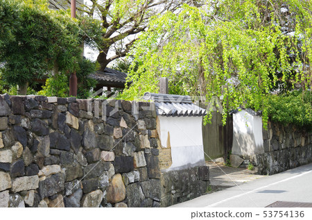 石垣和Sak市城鎮武士住宅的建設的大門 石垣和Sak市城鎮武士住宅的建設的大門 53754136