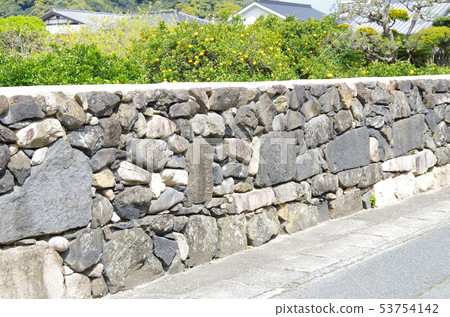 茨城縣城鎮武士住宅的建設的石垣 茨城縣城鎮武士住宅的建設的石垣 53754142