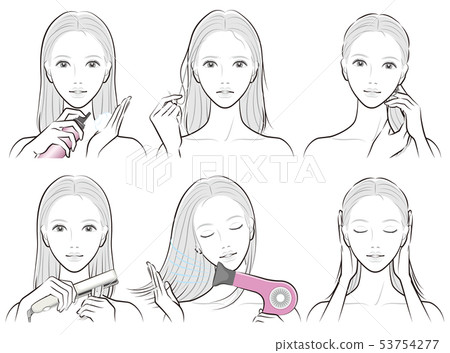 做護髮的婦女的例證 53754277