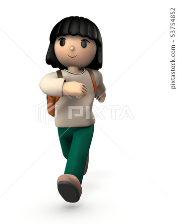 Girls going to school while exciting 53754852