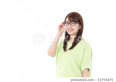 A young lady with pointing pose A young lady with pointing pose 53754875