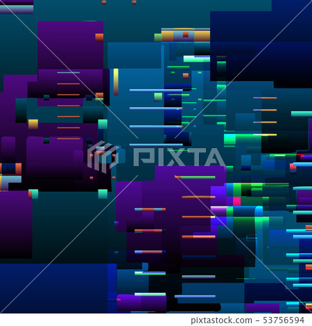 Abstract glitch background with colorful pixel error lines and graphic defects 53756594