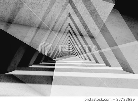 Abstract gray triangular tunnel 3d 53758689