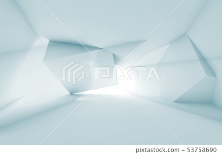 Empty interior with blue walls, 3d 53758690