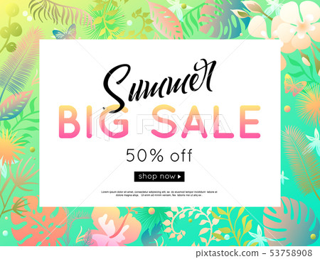 Vector summer sale banner design. Paper style. Vector summer sale banner design. Paper style. 53758908