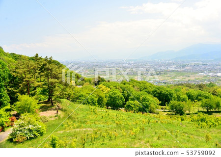 Fresh green dazzling view from the Usuyama botanical garden Fresh green dazzling view from the Usuyama botanical garden 53759092