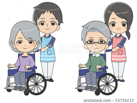 Senior caregiver - Stock Illustration [53759213] - PIXTA