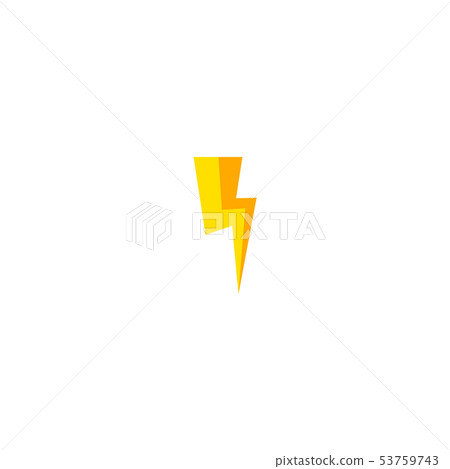 Flash and thunder bolt icon. High voltage and 53759743