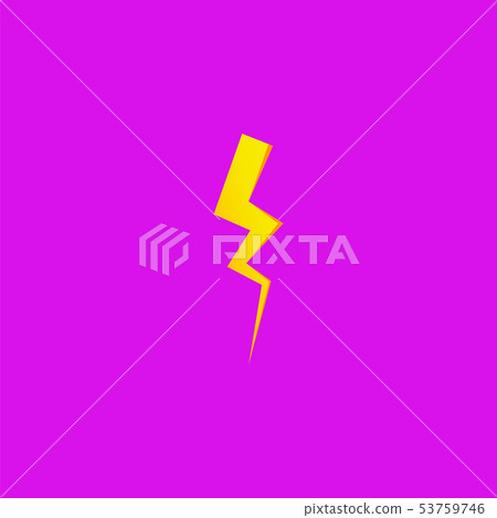 Simple yellow thunderbolt icon. Thunder, bolt and 53759746