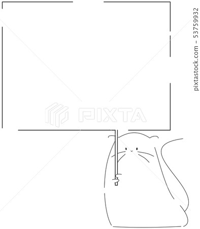 Mouse frame with signboard (black line, black eyes) 53759932