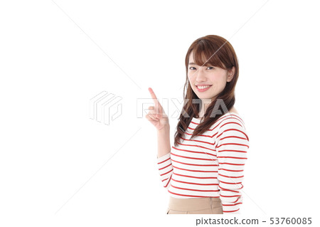有指向的姿勢一位小姐 有指向的姿勢一位小姐 53760085