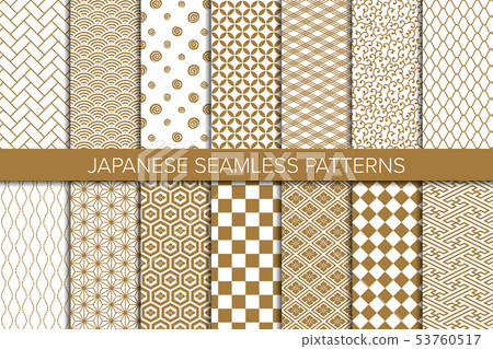 Japanese pattern seamless pattern set Japanese pattern seamless pattern set 53760517