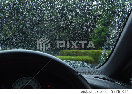 Rain wet windshield Rain wet windshield 53761015