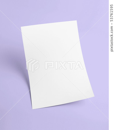 White blank document paper purple background White blank document paper purple background 53761595