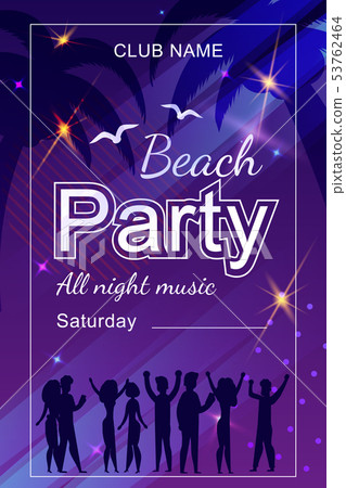 Flat Invitation Flyer for Beach Party on Saturday 53762464