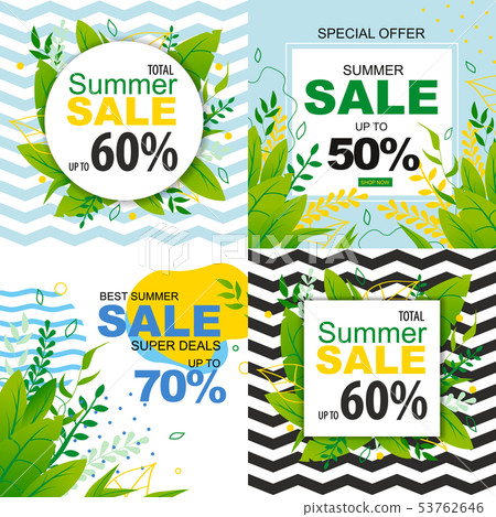 Sales Banners Set with Special Offers for Summer 53762646