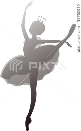 芭蕾芭蕾舞女演員服裝黑色剪影漸變 53762959