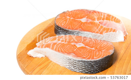 Two steaks salmon fish. Two steaks salmon fish. 53763017