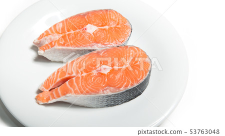 Two steaks salmon fish. Two steaks salmon fish. 53763048