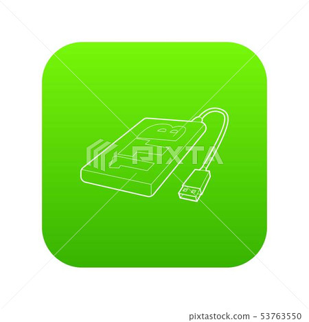 External hard drive 1tb icon green vector 53763550