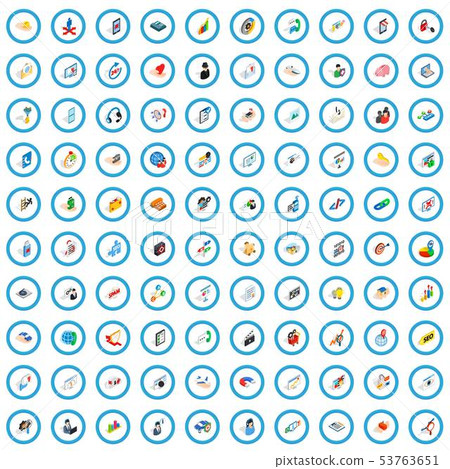 100 development icons set, isometric 3d style 100 development icons set, isometric 3d style 53763651