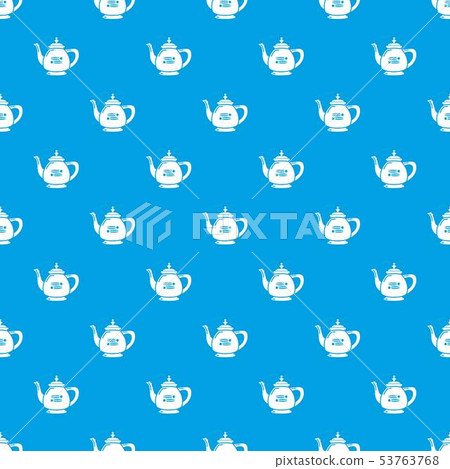 Kettle restaurant pattern vector seamless blue - Stock Illustration ...
