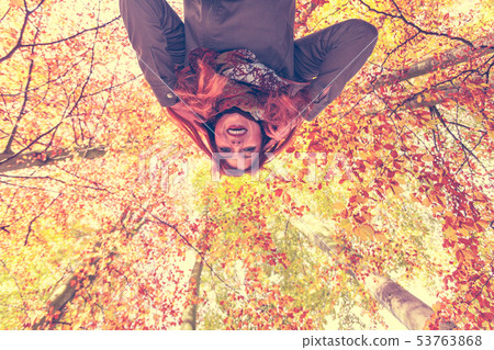 Lady dancing in forest. Lady dancing in forest. 53763868
