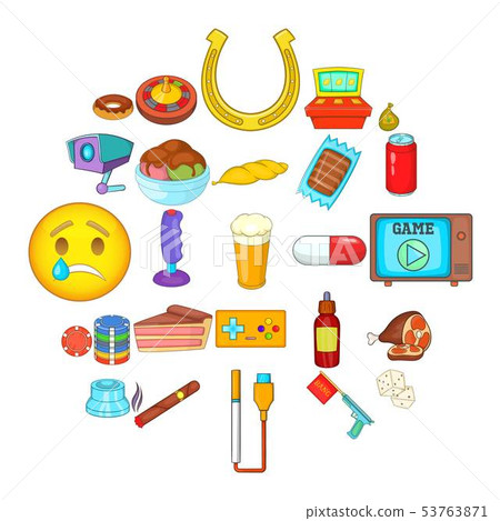 Drugs icons set, cartoon style Drugs icons set, cartoon style 53763871