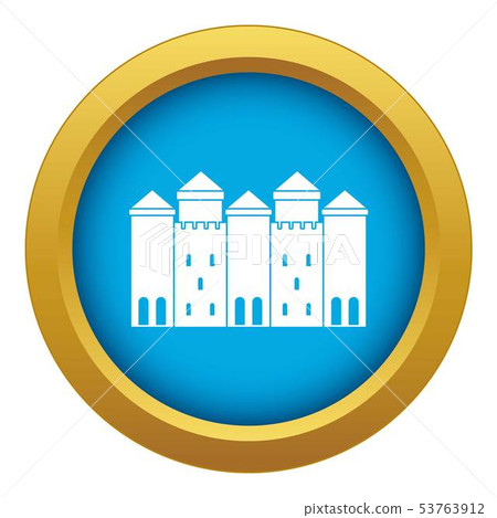 Old castle icon blue vector isolated 53763912