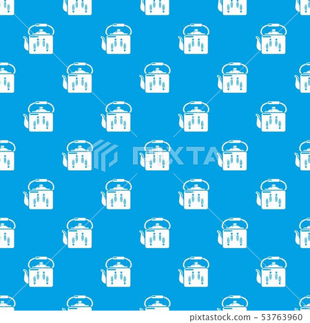 Kettle retro pattern vector seamless blue Kettle retro pattern vector seamless blue 53763960