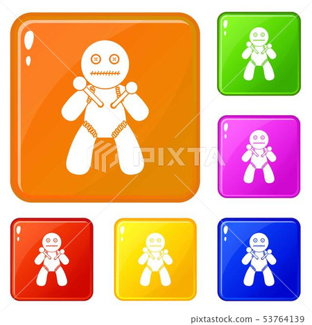 Voodoo icons set vector color Voodoo icons set vector color 53764139