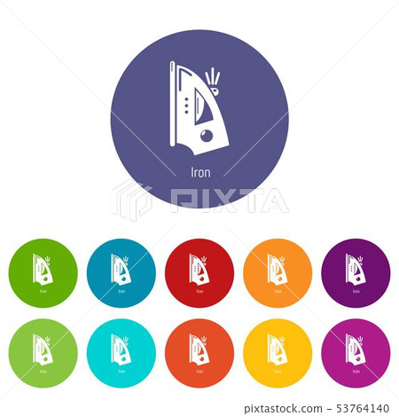 Iron icons set vector color Iron icons set vector color 53764140